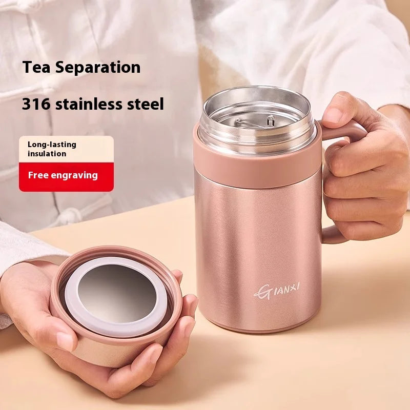 Insulated Cup For Women'S Office Tea Cup 316 Stainless Steel Large Capacity Men'S Handle Water Cup Cold Insulation
